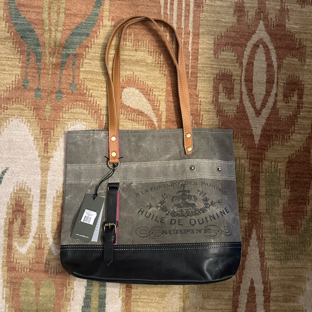 Myra FONTAINE DE PARFUMS GRAY TOTE BAG, NWT